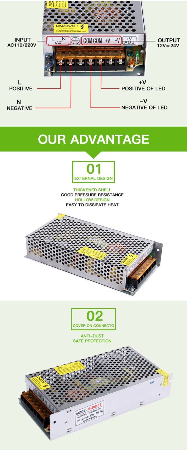 Fangxin LRS Series 12V 24V 30V 60V Adjustable Switching Power Supply 350W